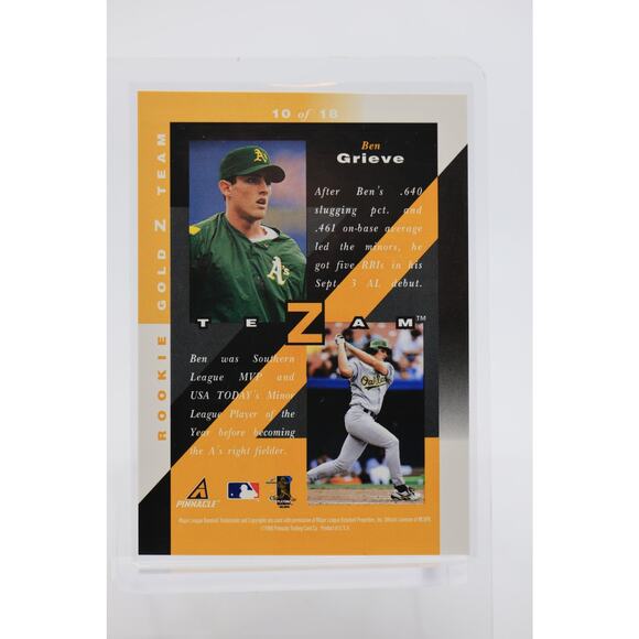 1998 Zenith Z-Team Gold #10 Ben Grieve RC PSA 10 GemMint Oakland Athletics Pop 1 - Picture 5 of 5